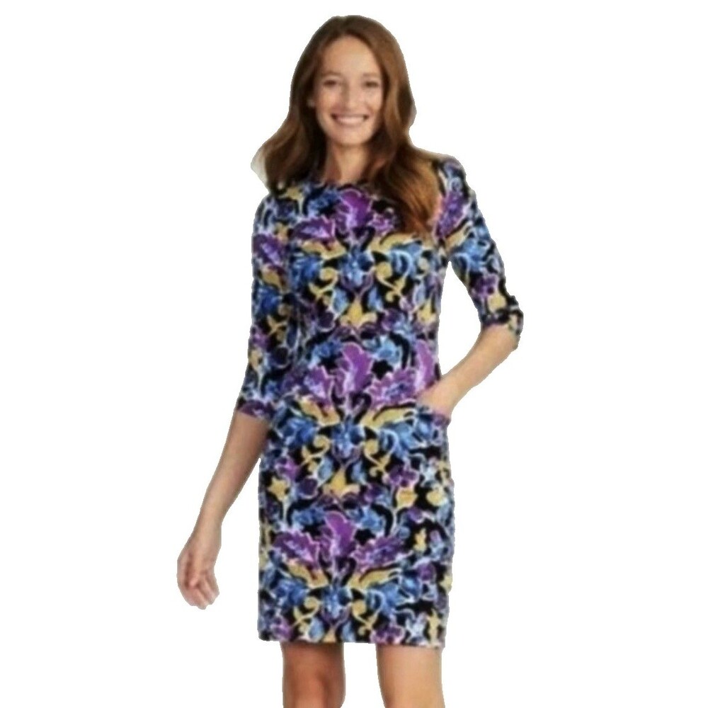 J. McLaughlin Catalyst Artist Floral Catalina Cloth Sheath Dress Sz M Preppy